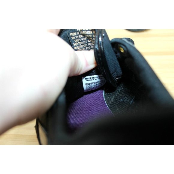 REEBOK Classic Black Canvas Lace-up Studded Detail Sneakers Shoes Size 7.5 - Picture 7 of 9